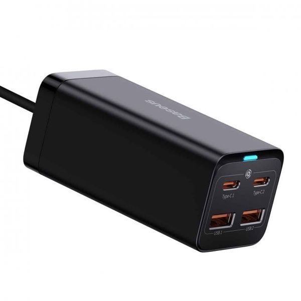 Зарядний Пристрій Baseus GaN3 Pro 100W (2 Type-C + 2 USB) (CCGP000101) Black 256612 фото