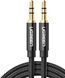 Кабель UGREEN AV112 3.5mm Male To 3.5mm Male Cable Gold Plated Metal Case With Braid 1m Black (50361) 278850 фото 1