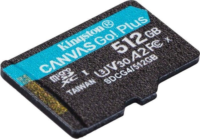 Карта пам'яті Kingston MicroSDXC 512GB Canvas Go Plus Gen4 200MB/s A2 U3 V30 (SDCG4/512GBSP) 376908 фото