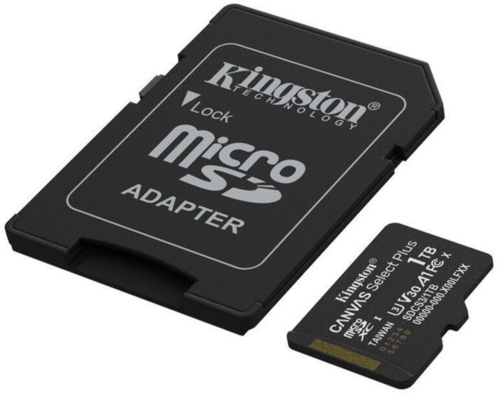 Карта пам'яті Kingston MicroSDXC 1TB Canvas Select Plus Gen3 150MB/s A1 + SD-адаптер (SDCS3/1TB) 388828 фото