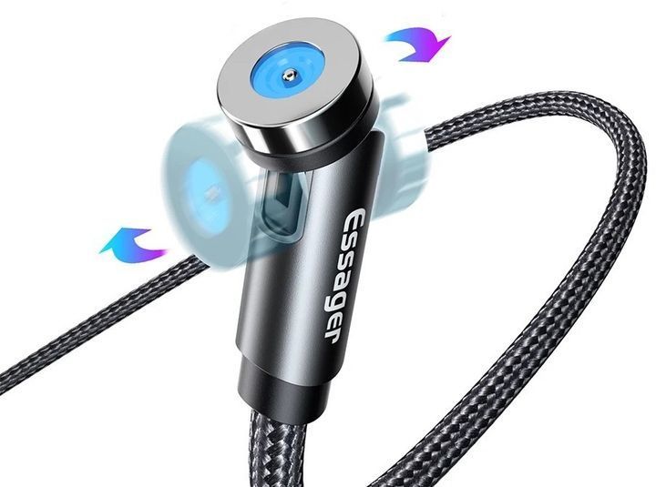 Кабель ESSAGER Victron 540 Rotate Magnetic USB Cable Micro 1M (EXCCXM-WC0G) Black 315308 фото