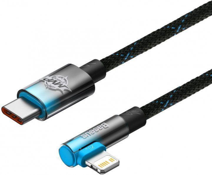 Кабель Baseus MVP 2 Elbow-shaped Fast Charging Data USB кабель Type-C To IP 20W 1m (CAVP000221) Black/Blue 260585 фото
