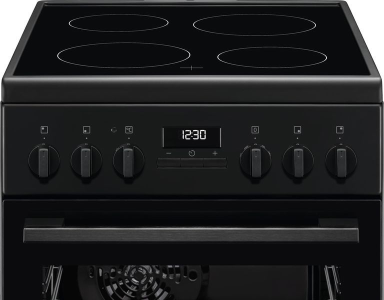 Плита Electrolux електрична склокерамічна, 57л, 50x60см, дисплей, конвекція, чорний матовий (LKR520275K) 375338 фото