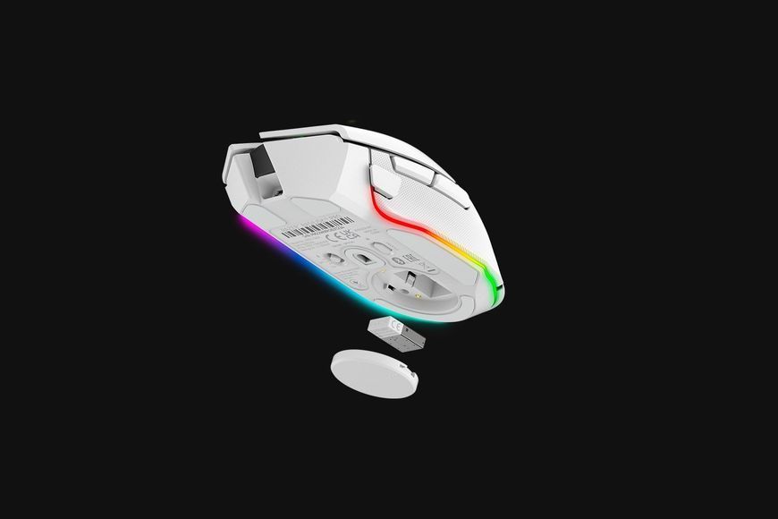 Миша Razer Basilisk V3 Pro, RGB, USB-A/WL/BT, білий (RZ01-04620200-R3G1) 375696 фото