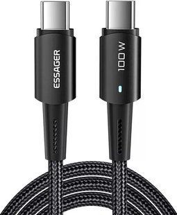 Кабель ESSAGER Sunset 100W USB Charging&data Cable Type-C To Type-C 1m (EXCTT1-CG01) Black 317276 фото