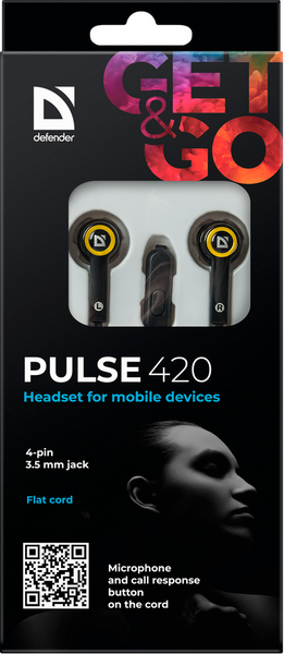гарнітура DEFENDER Pulse 420 yellow 306105 фото