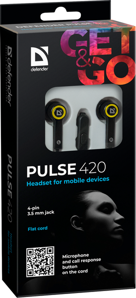 гарнітура DEFENDER Pulse 420 yellow 306105 фото