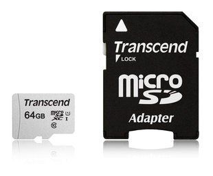 Карта пам'яті Transcend microSD 64GB C10 UHS-I R100/W20MB/s + SD (TS64GUSD300S-A) 372138 фото