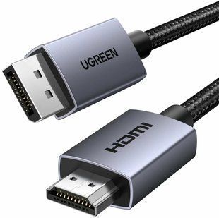 Кабель UGREEN DP125 DisplayPort To HDMI 2.0 4K@30Hz 1.5m (35841) Black 398490 фото