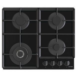 Варильна поверхня Gorenje газова на склі, 60см, чавун, чорний (GTW641EB) 370470 фото