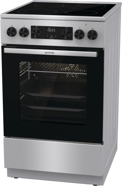 Плита Gorenje електрична склокерамічна, 70л, 50x60см, дисплей, програматор, нерж (GECS5C70XA) 374436 фото
