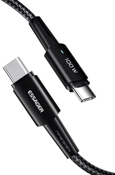 Кабель ESSAGER Sunset 100W USB charging&data cable Type-C to Type-C 3m (EXCTT1-CGC01) Black 315495 фото