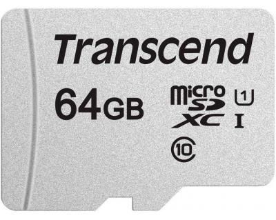 Карта пам'яті Transcend microSD 64GB C10 UHS-I R100/W20MB/s + SD (TS64GUSD300S-A) 372138 фото