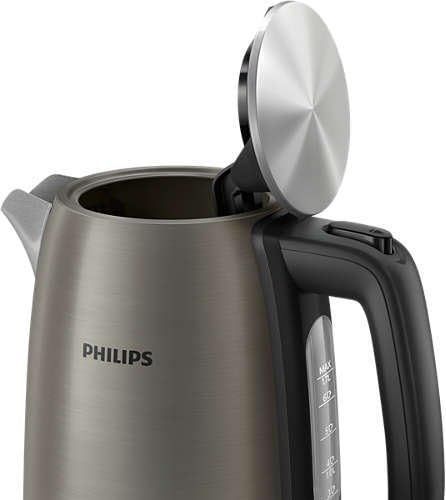 Електрочайник Philips Viva Collection 1.7л, Strix, метал, чорно-мідний (HD9352/30) 370438 фото