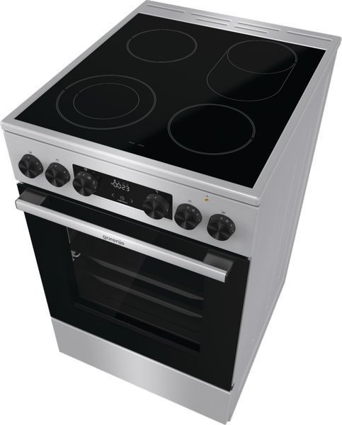 Плита Gorenje електрична склокерамічна, 70л, 50x60см, дисплей, програматор, нерж (GECS5C70XA) 374436 фото