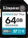 Карта пам'яті Kingston SD 64GB C10 UHS-I U3 V30 R200MB/s (SDG4/64GB) 380192 фото 1