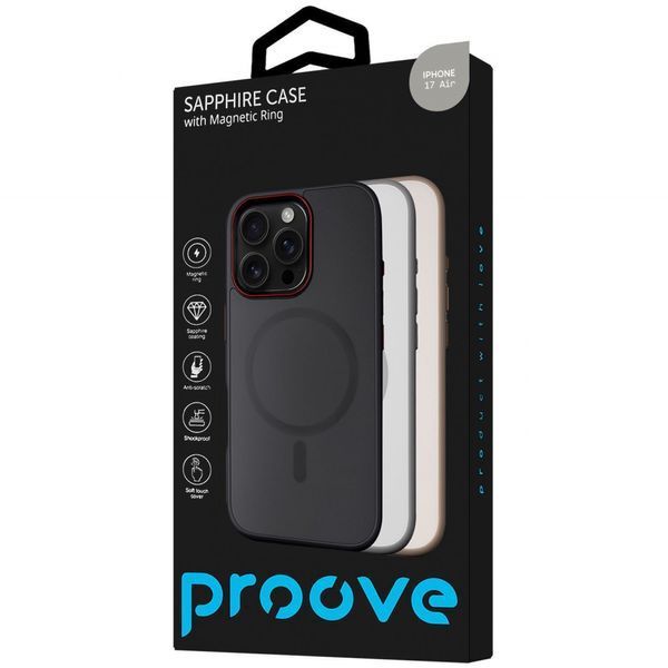 Чохол Proove Sapphire Case with Magnetic Ring iPhone 17 Air black titanium (PCSAIP17AR36) 395956 фото