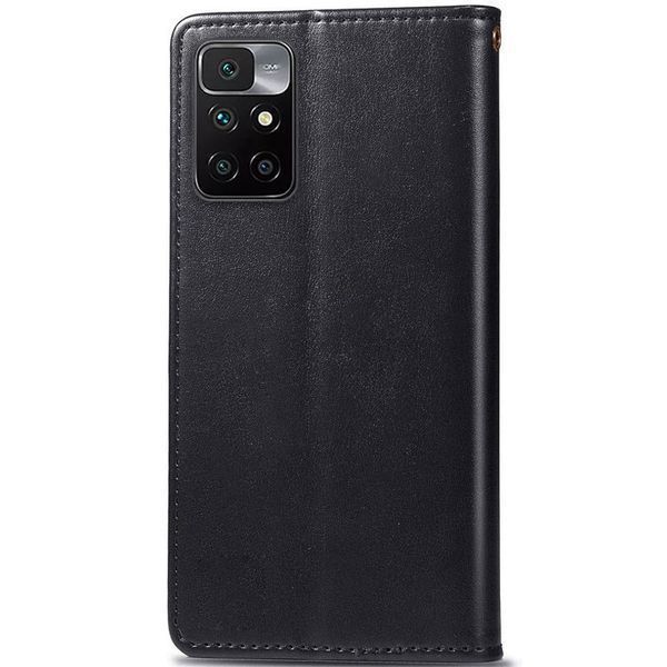 Шкіряний чохол книжка GETMAN Gallant (PU) для Xiaomi Redmi 10 Чорний 217669 фото