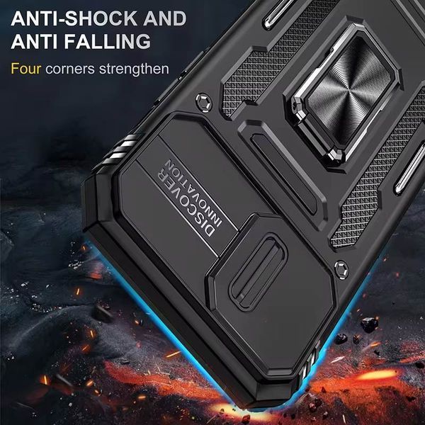 Ударостійкий чохол Camshield Army Ring для Apple iPhone 13 (6.1") Чорний / Black 315904 фото