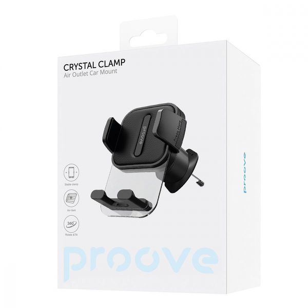 Автомобільний тримач Proove Crystal Clamp Air Outlet Car Mount (CHCC00000001) Black 287168 фото