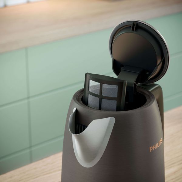 Електрочайник Philips Viva Collection 1.7л, Strix, метал, чорно-мідний (HD9352/30) 370438 фото