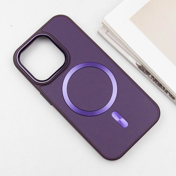 Шкіряний чохол SnapCase with MagSafe для Apple iPhone 14 Pro (6.1") Dark Purple 328994 фото