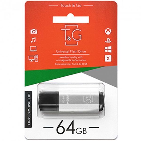 USB флеш 64Gb T&G Vega 121 Silver 216101 фото