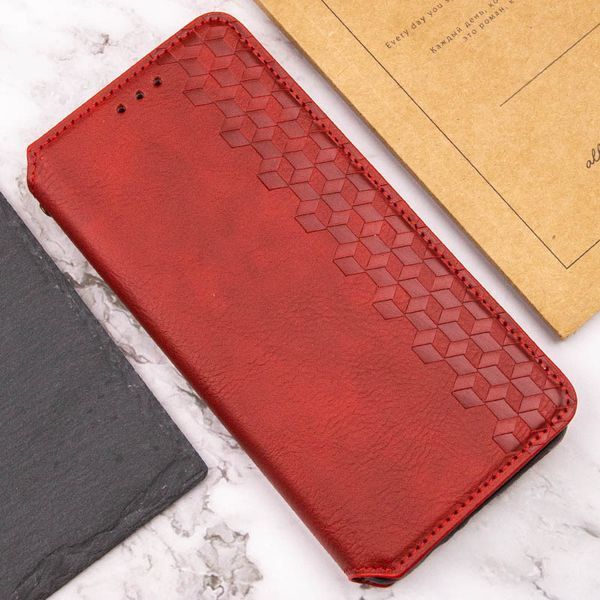 Шкіряний чохол-книжка GETMAN Cubic (PU) для ZTE Blade A55 4G Червоний 358700 фото