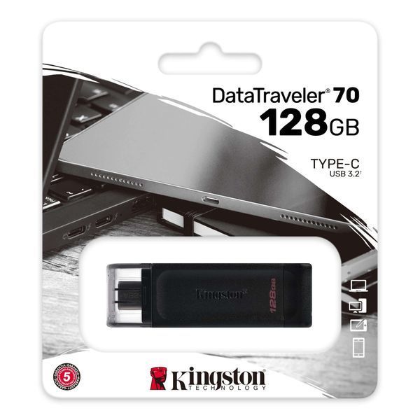 Накопичувач Kingston 128GB USB 3.2 Type-C Gen 1 DT70 (DT70/128GB) 375576 фото