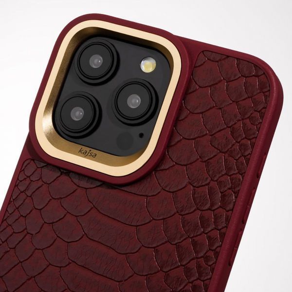 Чохол Kajsa Snake Pattern with Magnetic Ring iPhone 16 Pro Max light gray 347613 фото