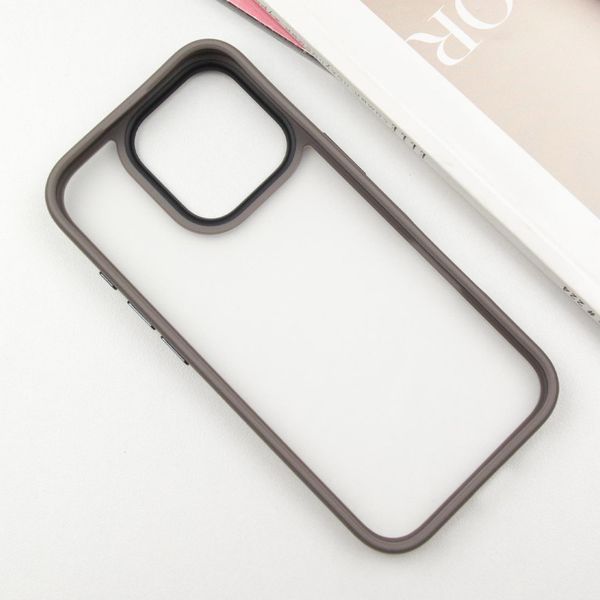 TPU+PC чохол Metal Buttons для Apple iPhone 16 Pro (6.3") Сірий 318266 фото