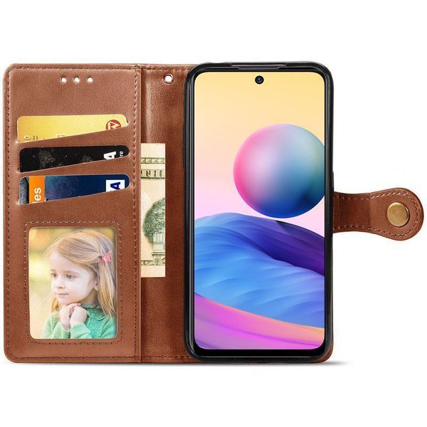 Шкіряний чохол-книжка GETMAN Gallant (PU) для Motorola Moto G15 4G Коричневий 378119 фото