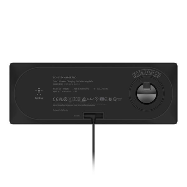 Зарядний пристрій бездротовий Belkin 3в1 MagSafe PRO iPhone/Watch/AirPods, чорний (WIZ016VFBK) 371653 фото