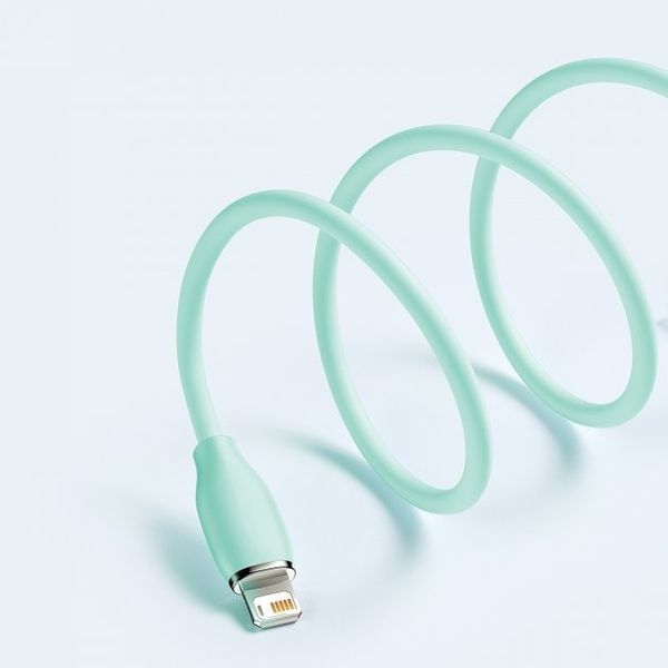 Кабель Baseus Jelly Liquid Silica Gel Fast Charging Data USB кабель USB To IP 2.4A 2m (CAGD000106) Green 255215 фото