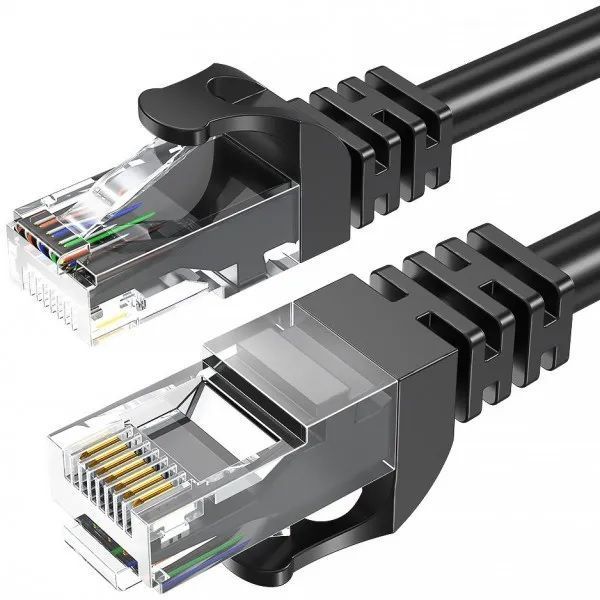Кабель ESSAGER TopSpeed Cable Ethernet Cat6 RJ45 Splitter Network Round Cable 10m (EXCWXY-JSF01) Black 315501 фото