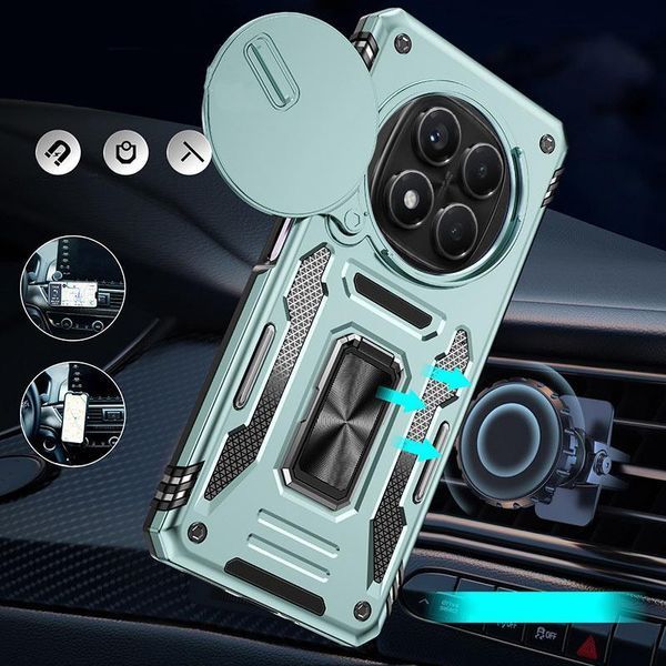 Ударостійкий чохол Camshield Army Ring для Xiaomi Redmi Note 14 Pro 4G/5G / Poco X7 Зелений / Light Green 388893 фото