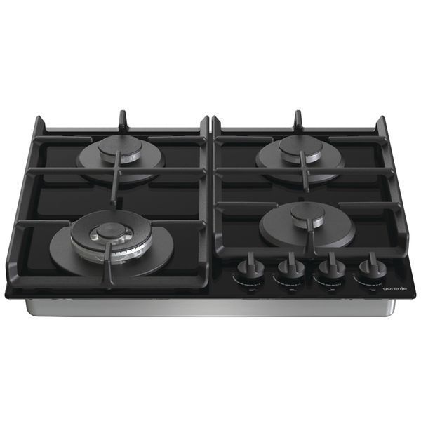 Варильна поверхня Gorenje газова на склі, 60см, чавун, чорний (GTW641EB) 370470 фото