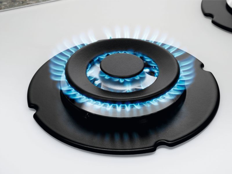 Варильна поверхня Electrolux газова на склі, 60см, чавун, білий (GME363NV) 383214 фото