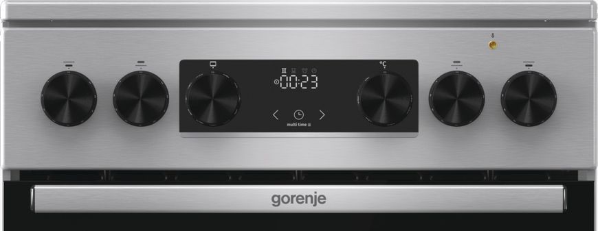 Плита Gorenje електрична склокерамічна, 70л, 50x60см, дисплей, програматор, нерж (GECS5C70XA) 374436 фото