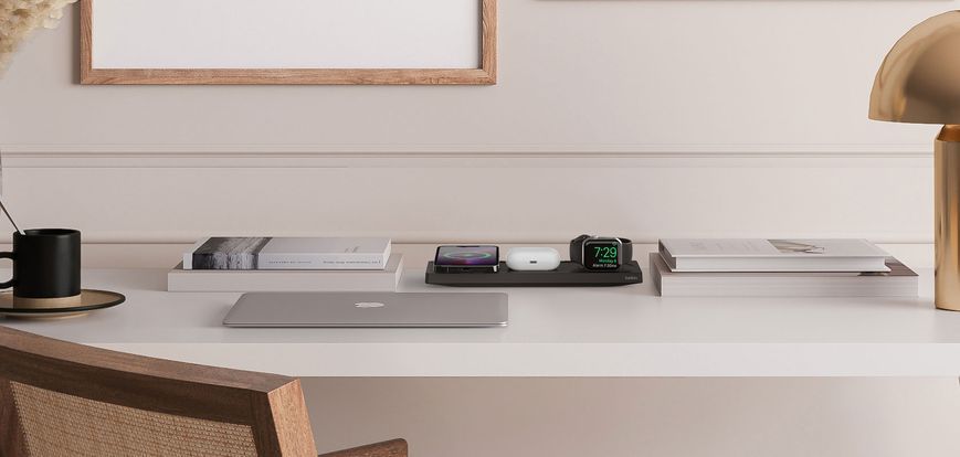 Зарядний пристрій бездротовий Belkin 3в1 MagSafe PRO iPhone/Watch/AirPods, чорний (WIZ016VFBK) 371653 фото