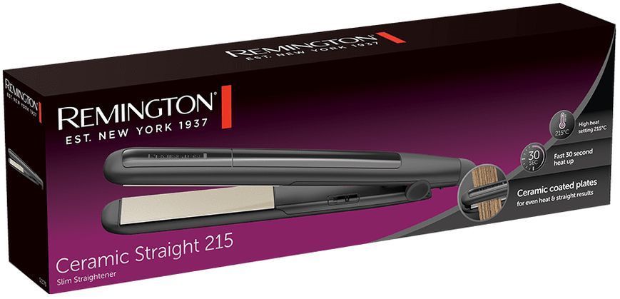 Випрямляч Remington Ceramic Straight 215, >215С, дисплей, кераміка, чорний (S1370) 372299 фото