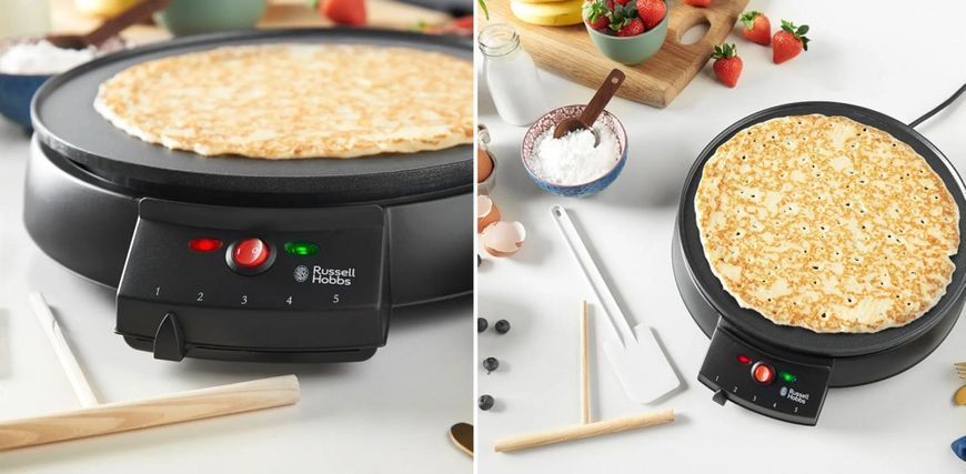 Млинниця Russell Hobbs Fiesta 1000Вт, діаметр 30см, тефлон, чорний 372740 фото