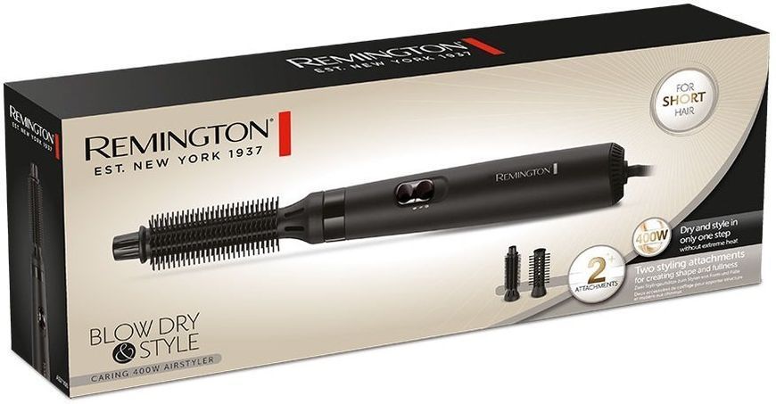 Фен-щітка Remington Dry & Style Caring, 400Вт, 2 режими, іоніз-я, кераміка, чорний (AS7100) 370057 фото