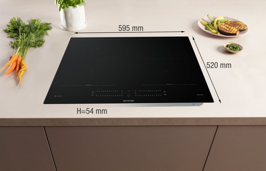 Варильна поверхня Gorenje індукційна, 60см, PowerBoost, TouchControl, Wi-Fi, збільшена площа приготування, чорний 393657 фото