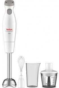 Блендер Tefal заглибний Easychef 450Вт, 3в1, чаша-800мл, чопер-500мл, турборежим, білий (HB453138) 367319 фото