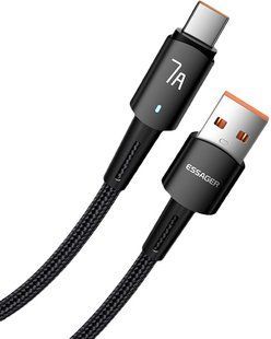 Кабель Essager Sunset Type-C 7A USB charging and data Fully compatible cable 1m (EXC7A-CG01-P) Black 314360 фото