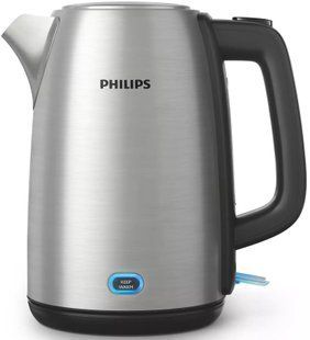 Електрочайник Philips Viva Collection 1.7л, LED підсвітка, сріблясто-чорний (HD9353/90) 370439 фото