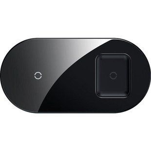 Бездротовий зарядний пристрій Baseus Simple 2in1 (WXJK-A01) Crystal (Phone + Pods) Black 144528 фото