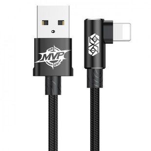 Кабель Baseus MVP Elbow Type USB кабель USB For IP 1.5A 2m (CALMVP-A01) Black 260051 фото