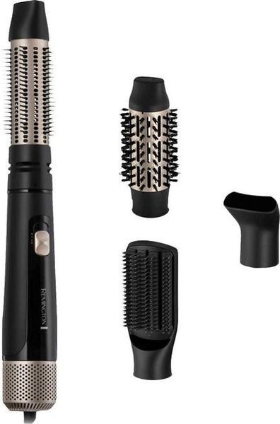 Фен-щітка Remington Blow Dry & Style Caring, 1000Вт, 2 режими, іоніз-я, хол. обдув, чохол, кераміка, чорно-золотий (AS7500) 367335 фото